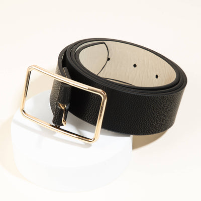 Black Rectangle Cutout Belt
