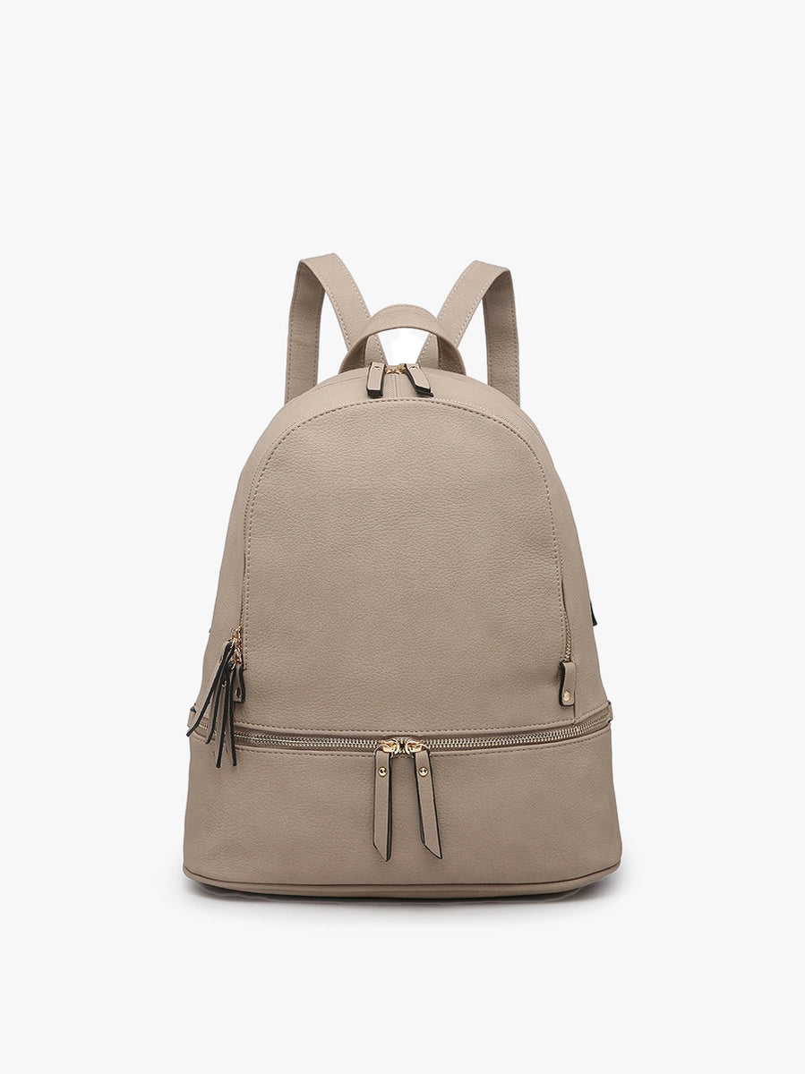 Blake Grey-Taupe Front Zip Backpack