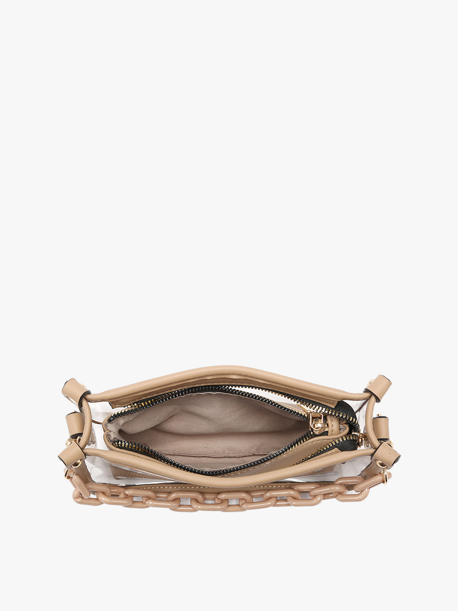 Jessica Taupe Clear Crossbody