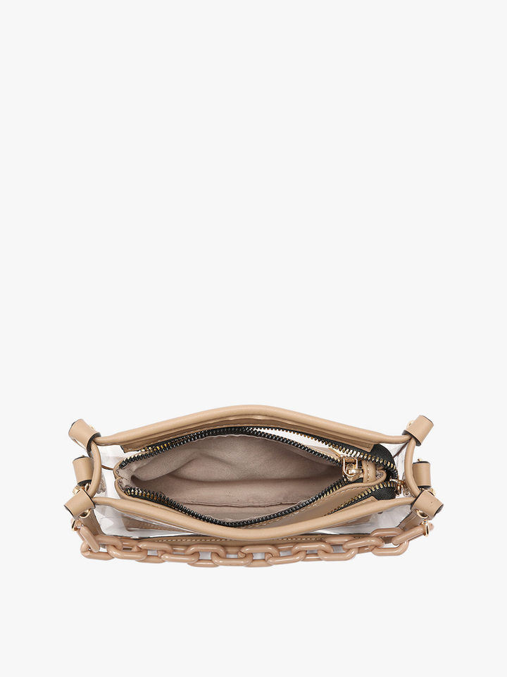 Jessica Taupe Clear Crossbody