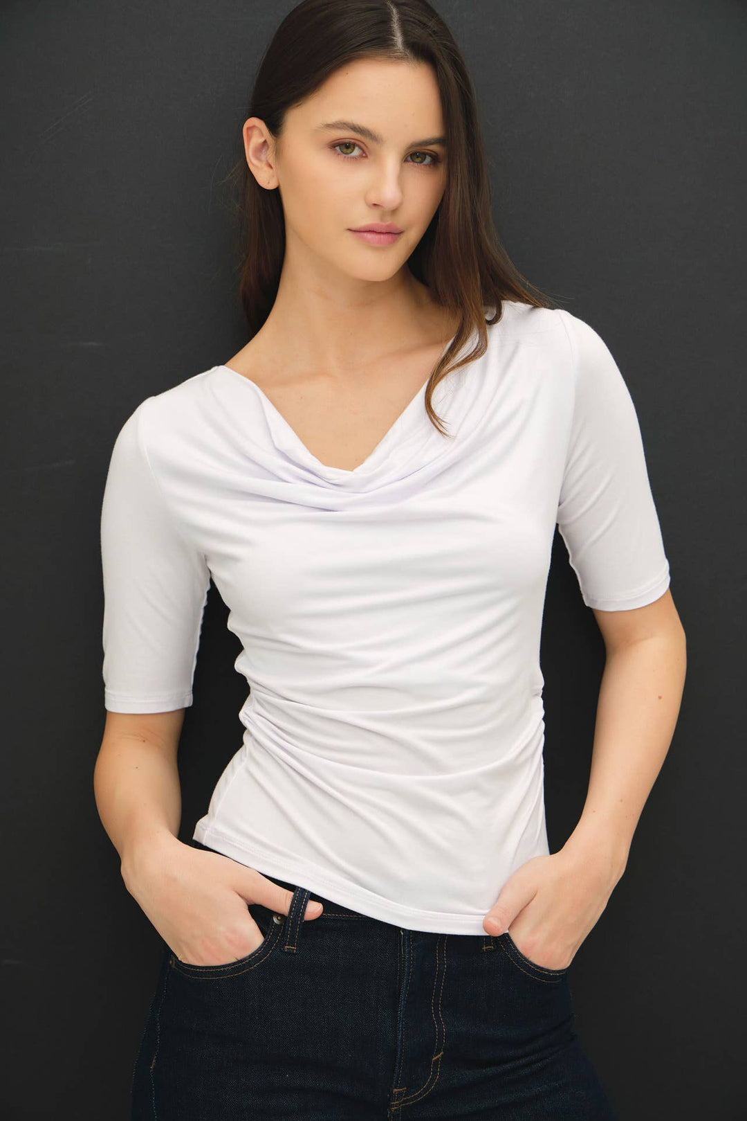 Off White Cowl Neck Top