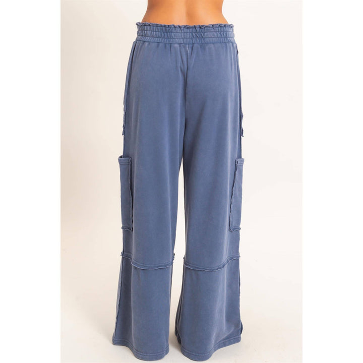 Navy Mineral Wash Cargo Pants