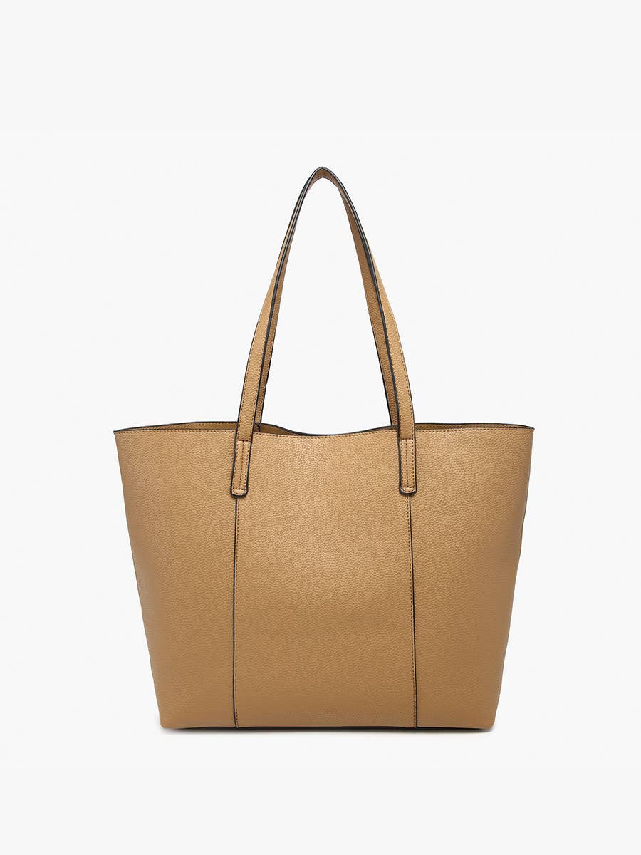 Millie Tan Classic Paneled Tote