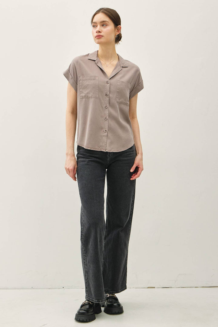 Greige Dolman Sleeve Shirt
