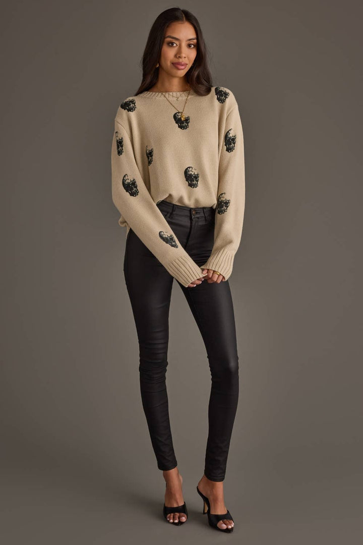 Tan Skull Sweater
