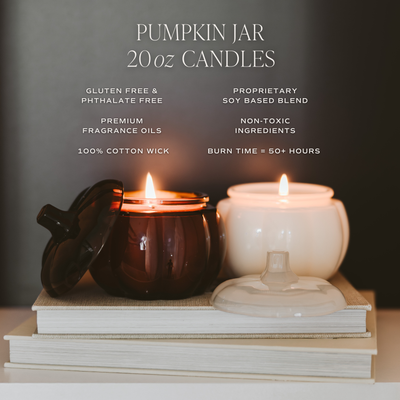 Warm and Cozy Pumpkin Jar Soy Candle 20oz