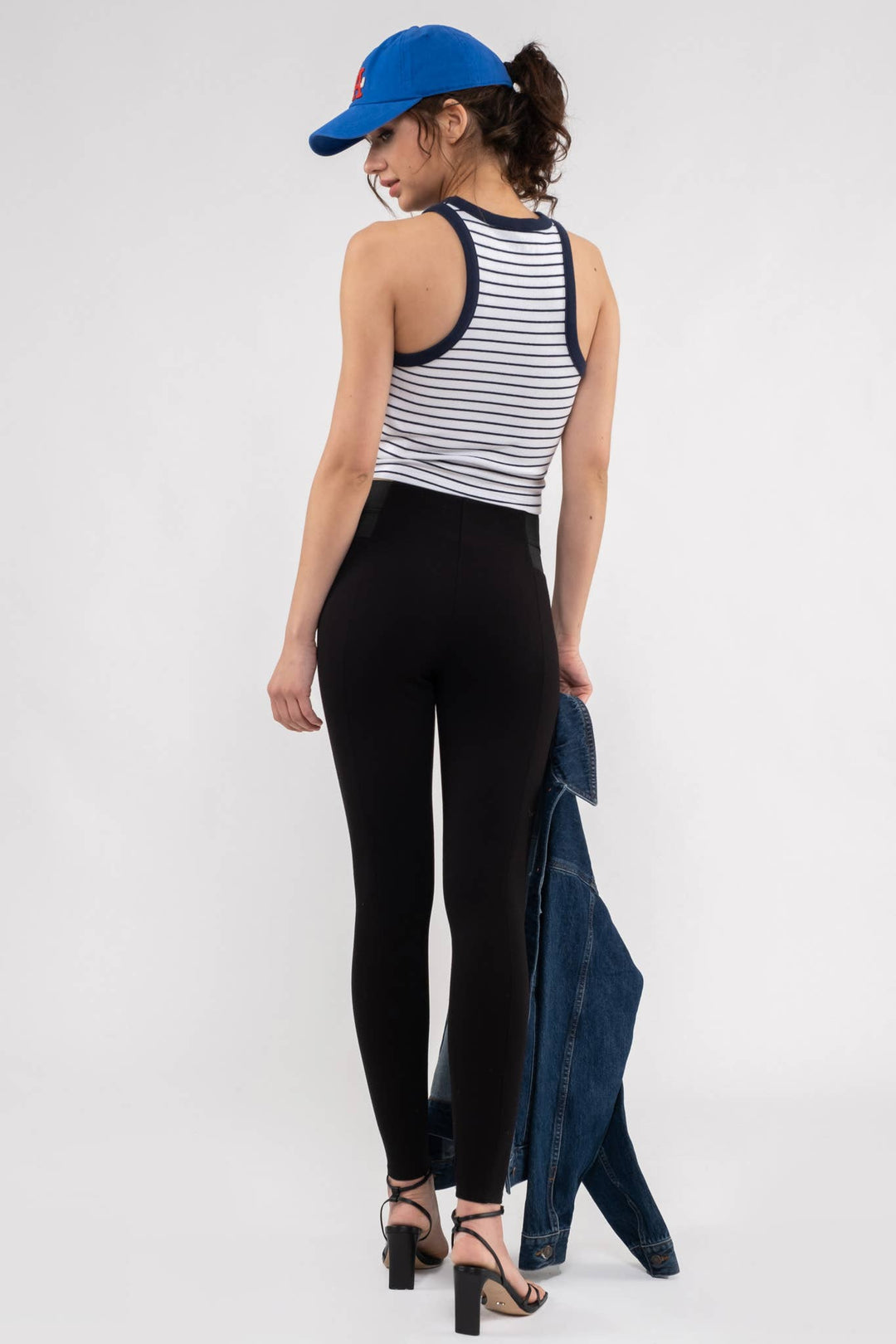 Black Side Elastic Skinny Pants