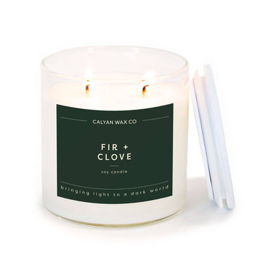 Fir + Clove Clear Glass Soy Candle 12.5oz