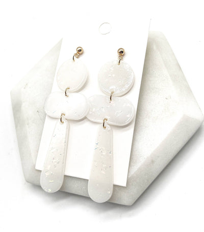 White Glitz Mod Earrings