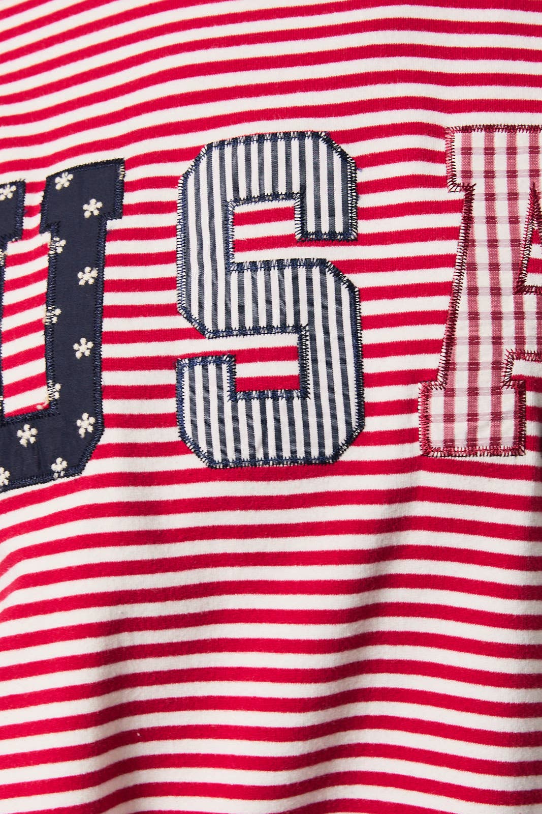 Red Striped USA Mock Neck Sweatshirt