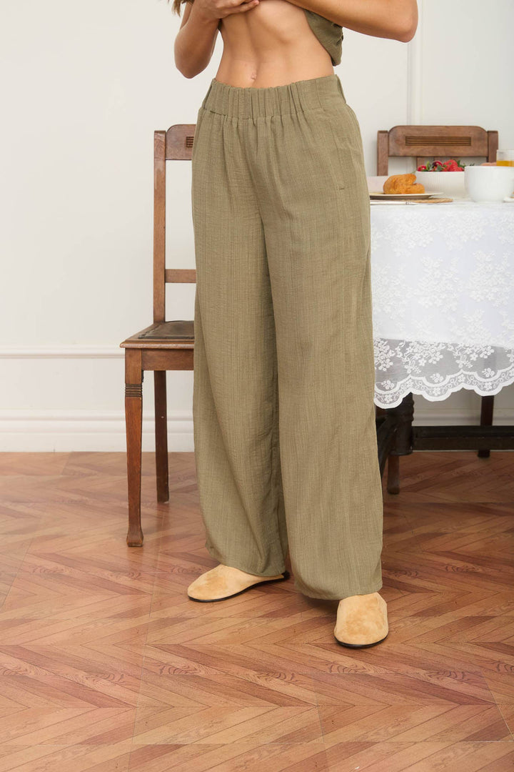 Olive Wide Leg Lounge Pants