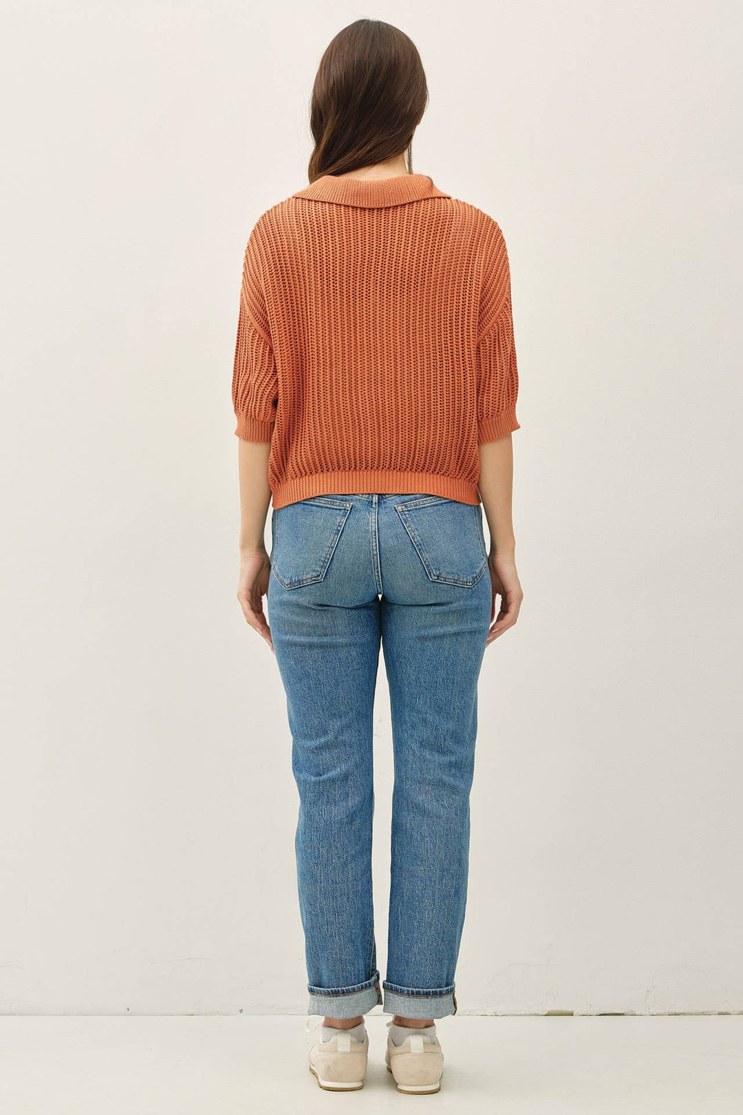 Terracotta Fisherman Cardigan