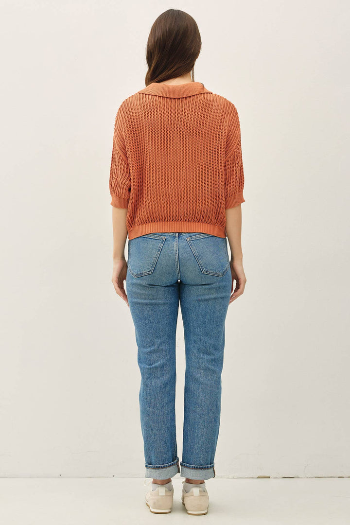 Terracotta Fisherman Cardigan