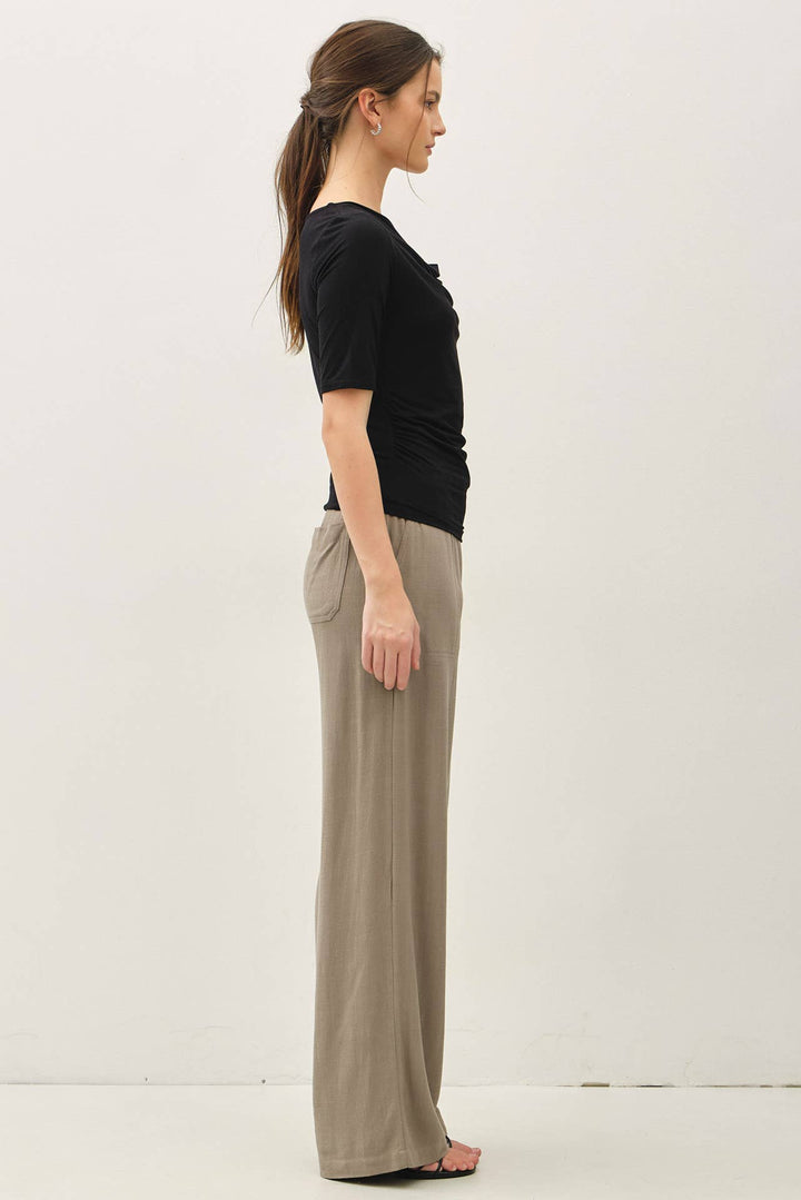 Black Cowl Neck Top