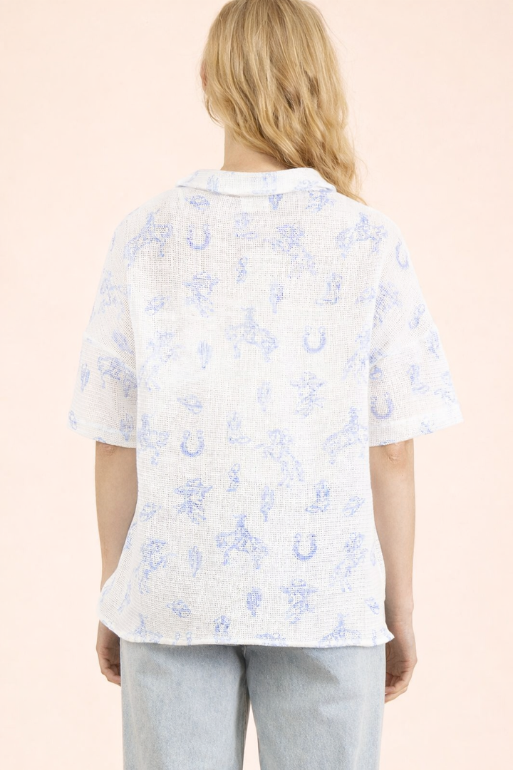 Western Graphic Button Down Shirt