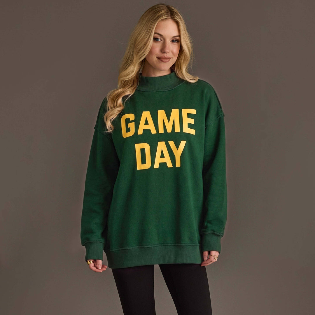 Green Game Day & Sunday Funday Reversible Sweatshirt