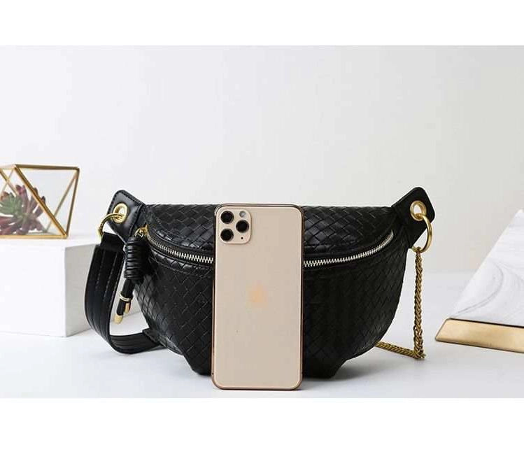 Fisher Black Woven Sling Bag