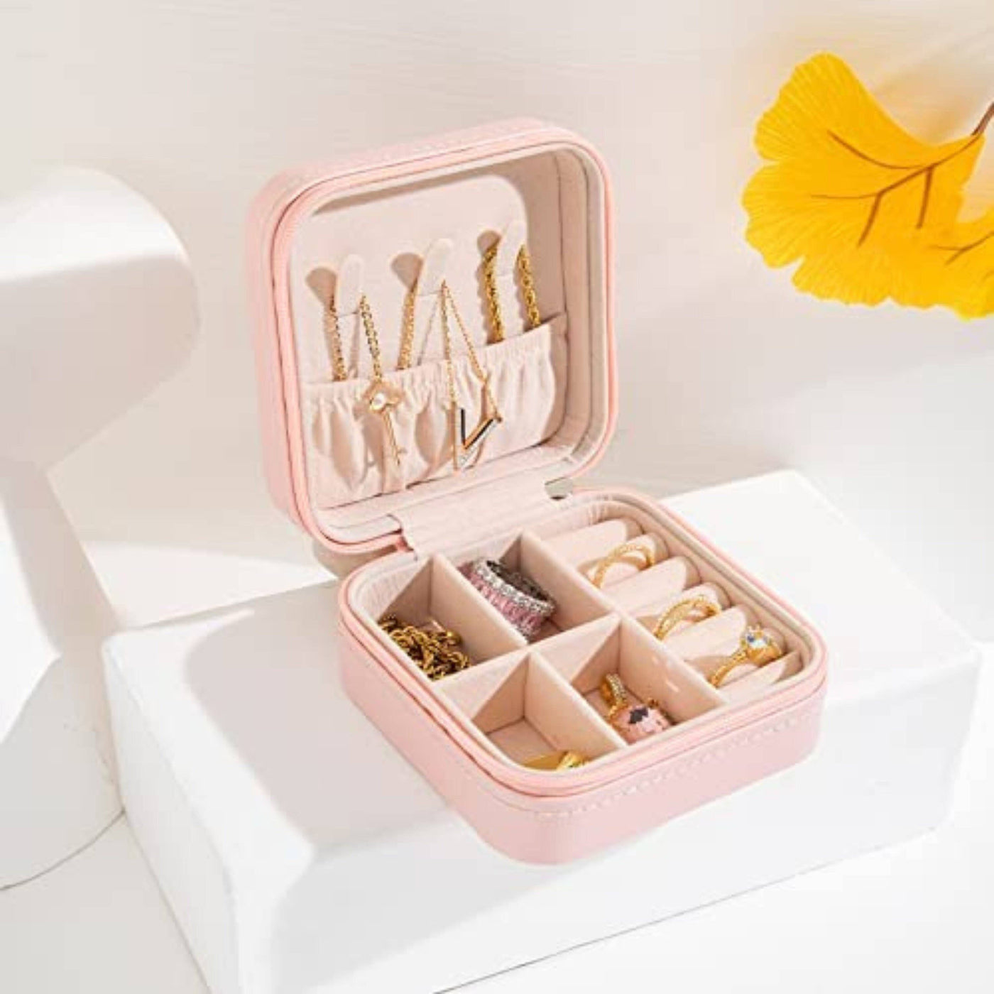 Pink Small Travel Jewelry Box