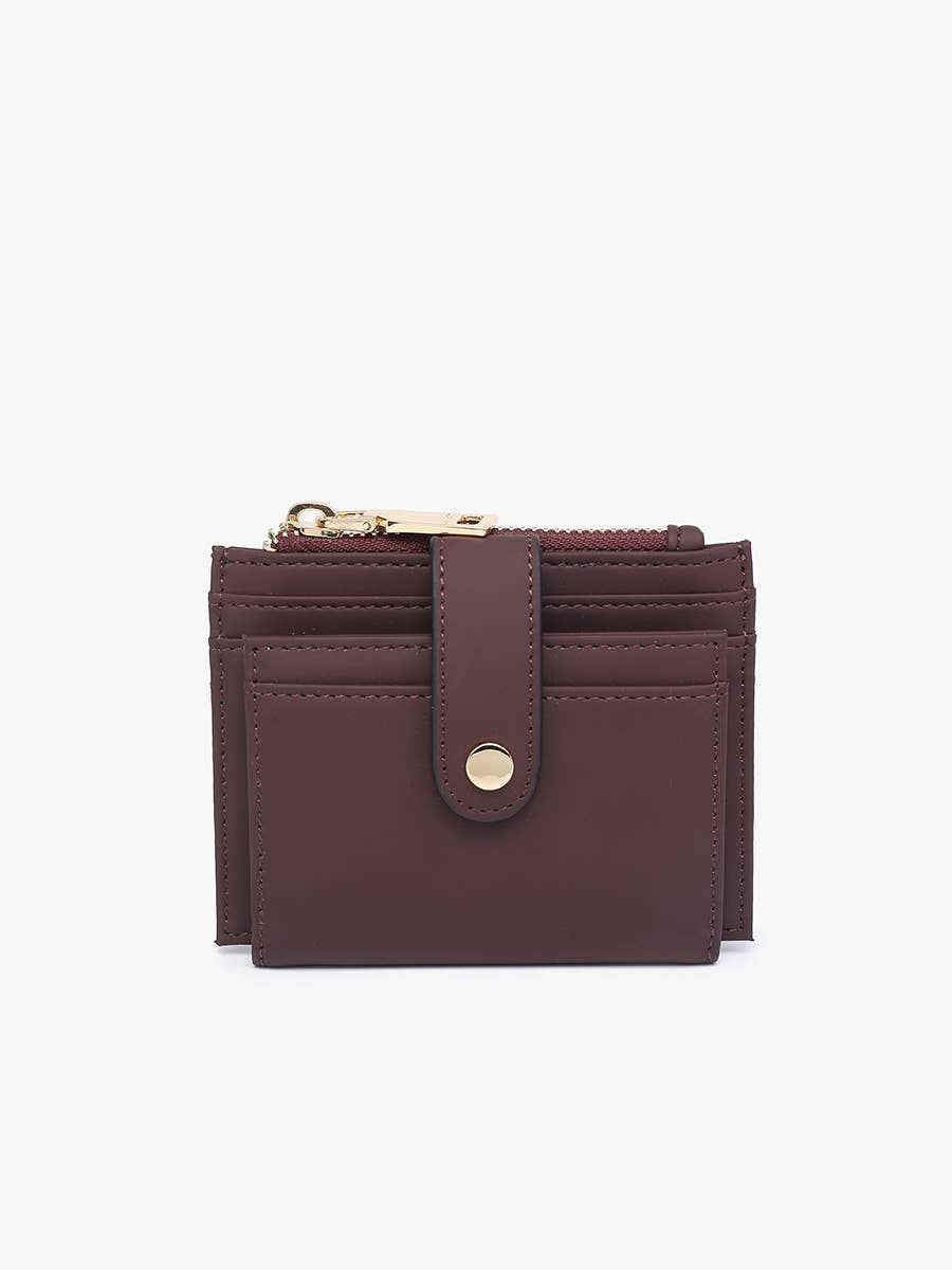 Sam Dark Plum Mini Snap Wallet