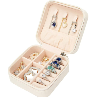 White Small Travel Jewelry Box