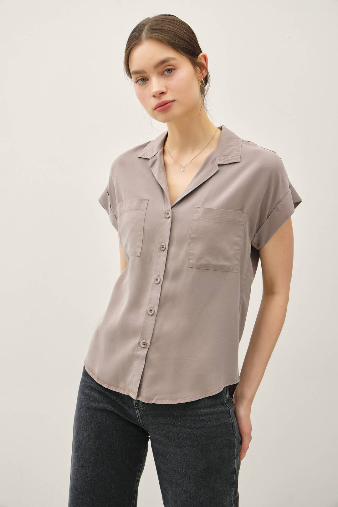 Greige Dolman Sleeve Shirt