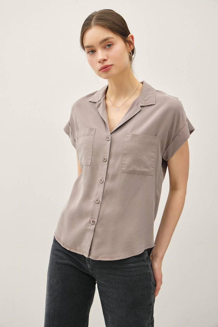 Greige Dolman Sleeve Shirt