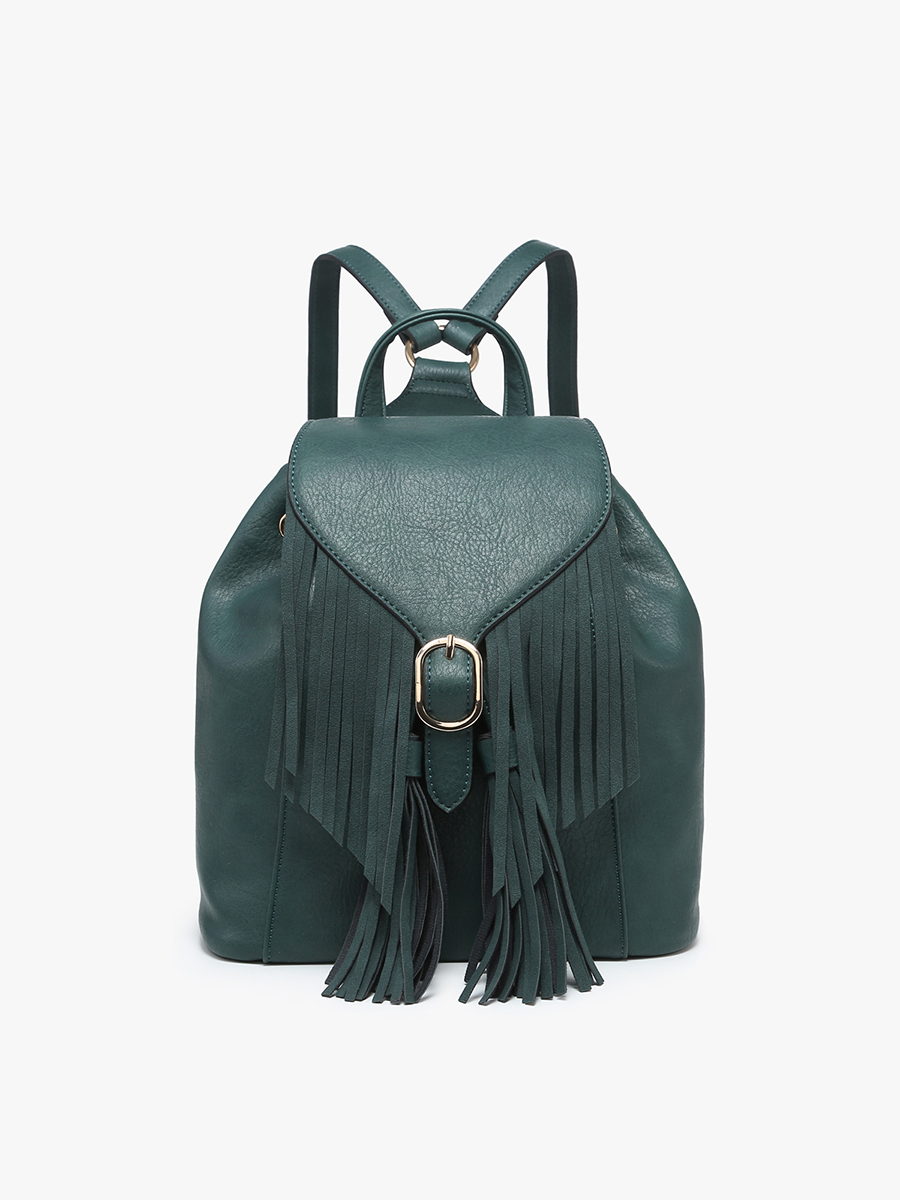 Jewel Peacock Distressed Bucket Backpack