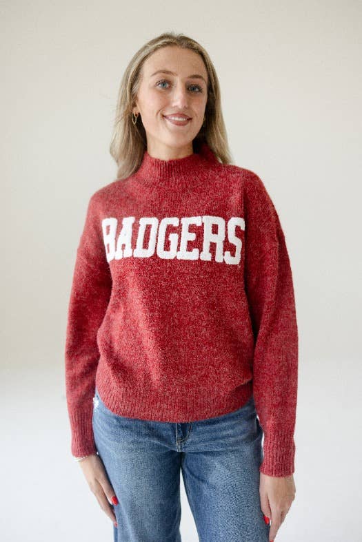 Red Wisconsin Turtleneck Sweater
