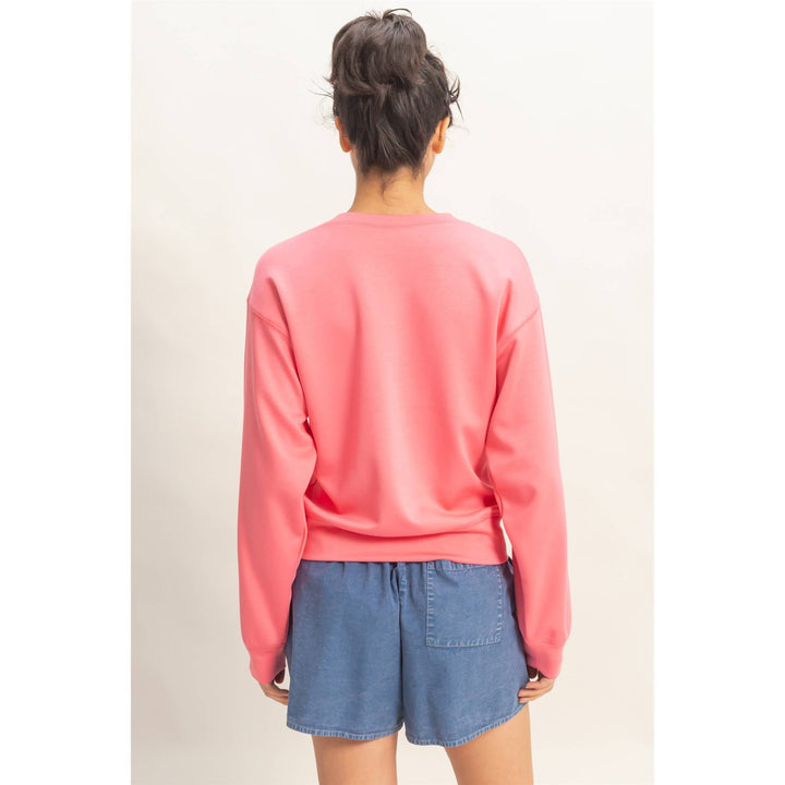 Taffy Pink Crew Neck Sweatshirt