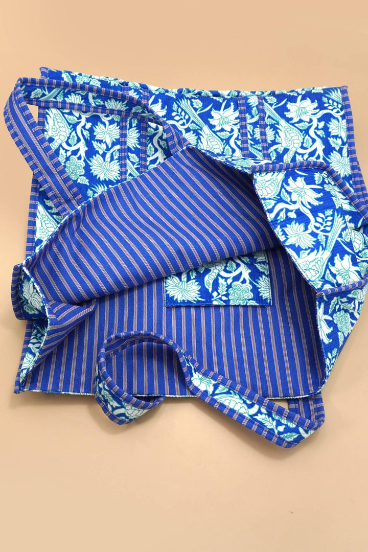 Blue Reversible Quilted Tote Bag