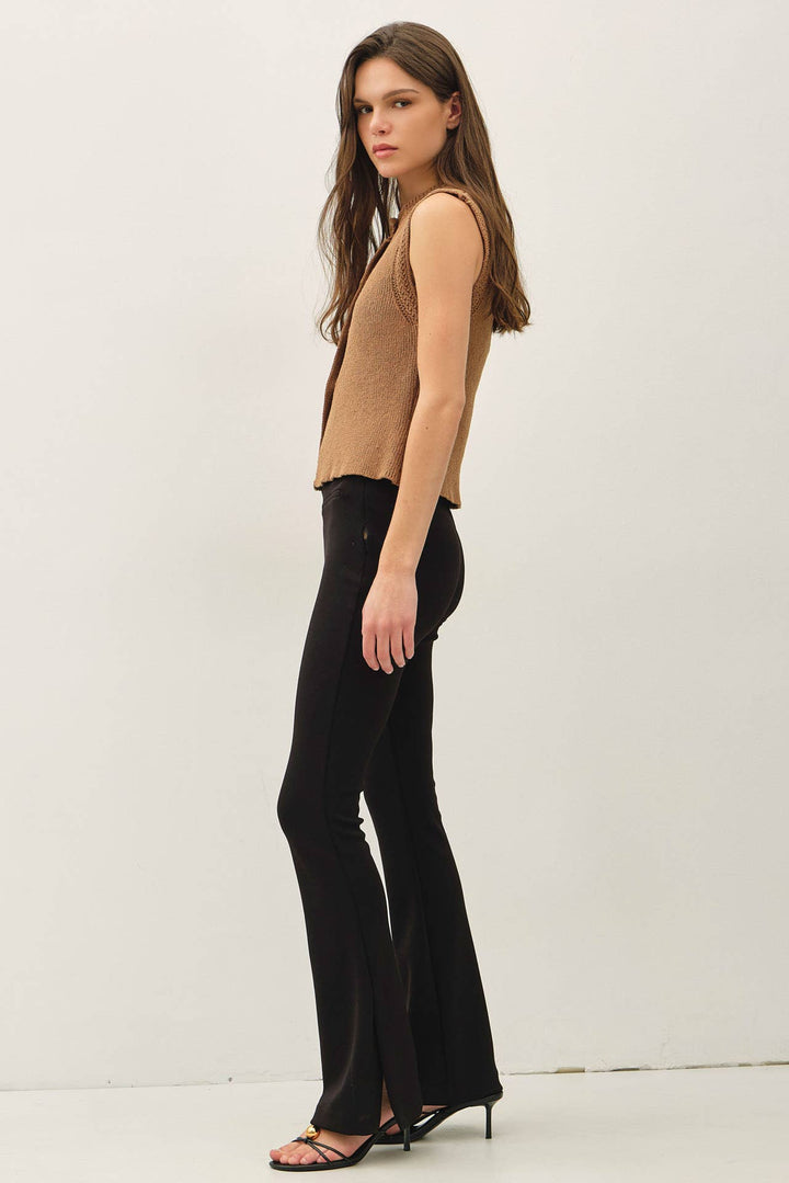 Mocha Button Up Sweater Vest