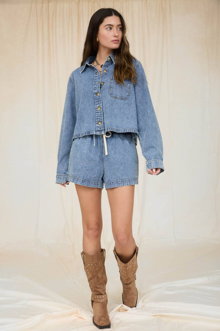 Denim Acid Wash Denim Shirt