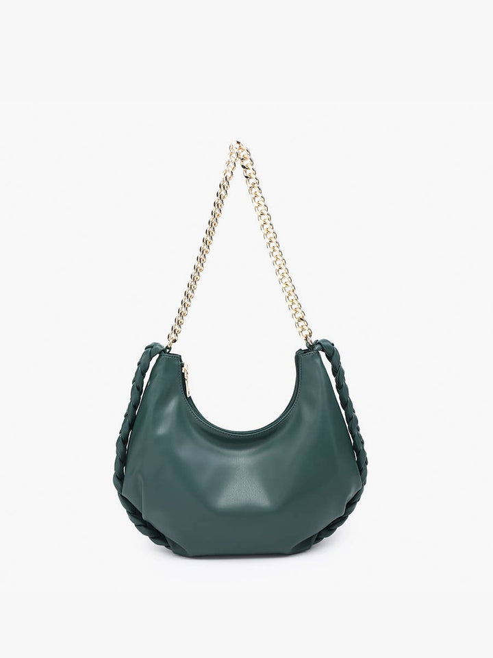Elliot Hunter Green Braided Satchel