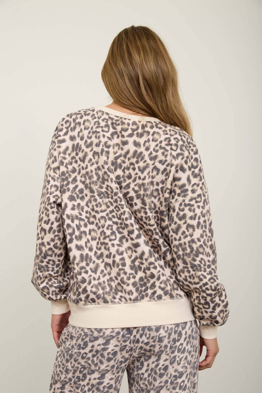 Cream Leopard Boxy Knit Top