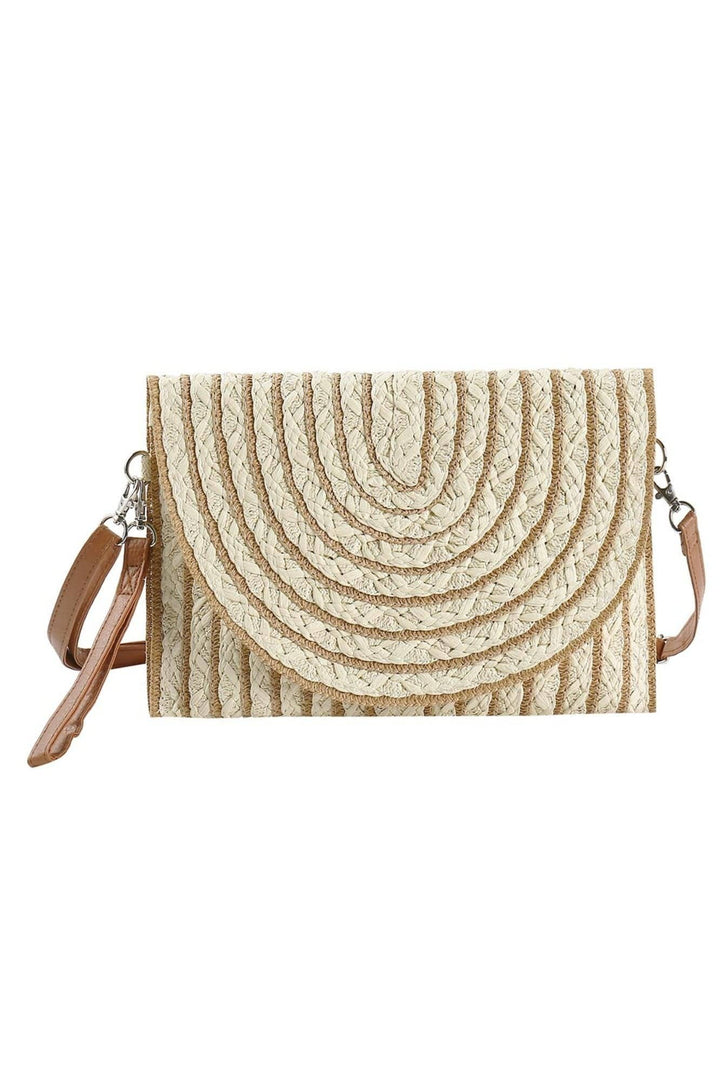 Georgia Beige Straw Crossbody/Clutch