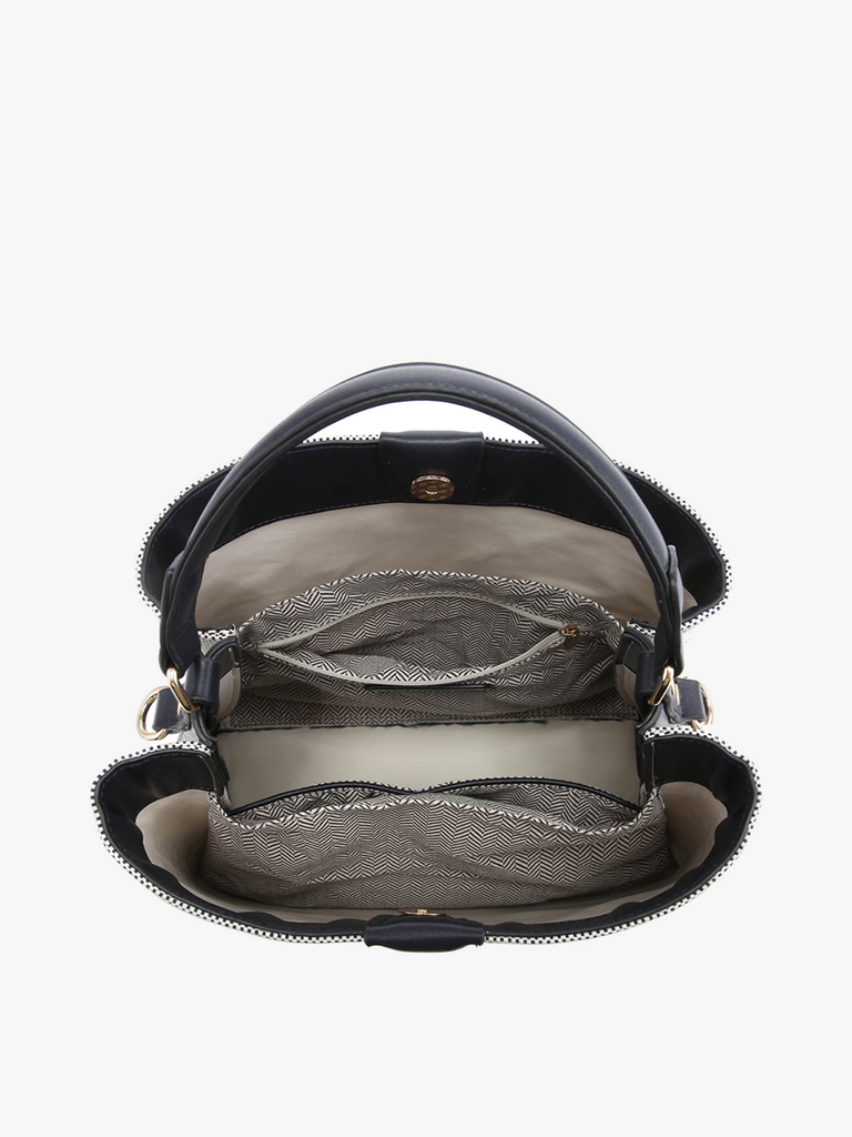 Tati Navy Canvas Satchel