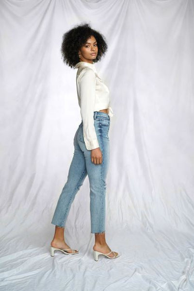 Eunina Ally High Rise Straight Crop Jeans