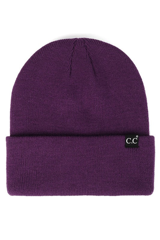 Plum Solid Cuff CC Beanie