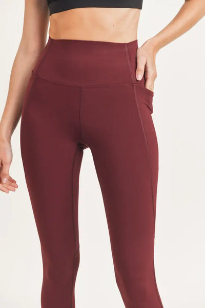Burgundy Waist Shaping Leggings