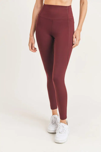 Burgundy Waist Shaping Leggings